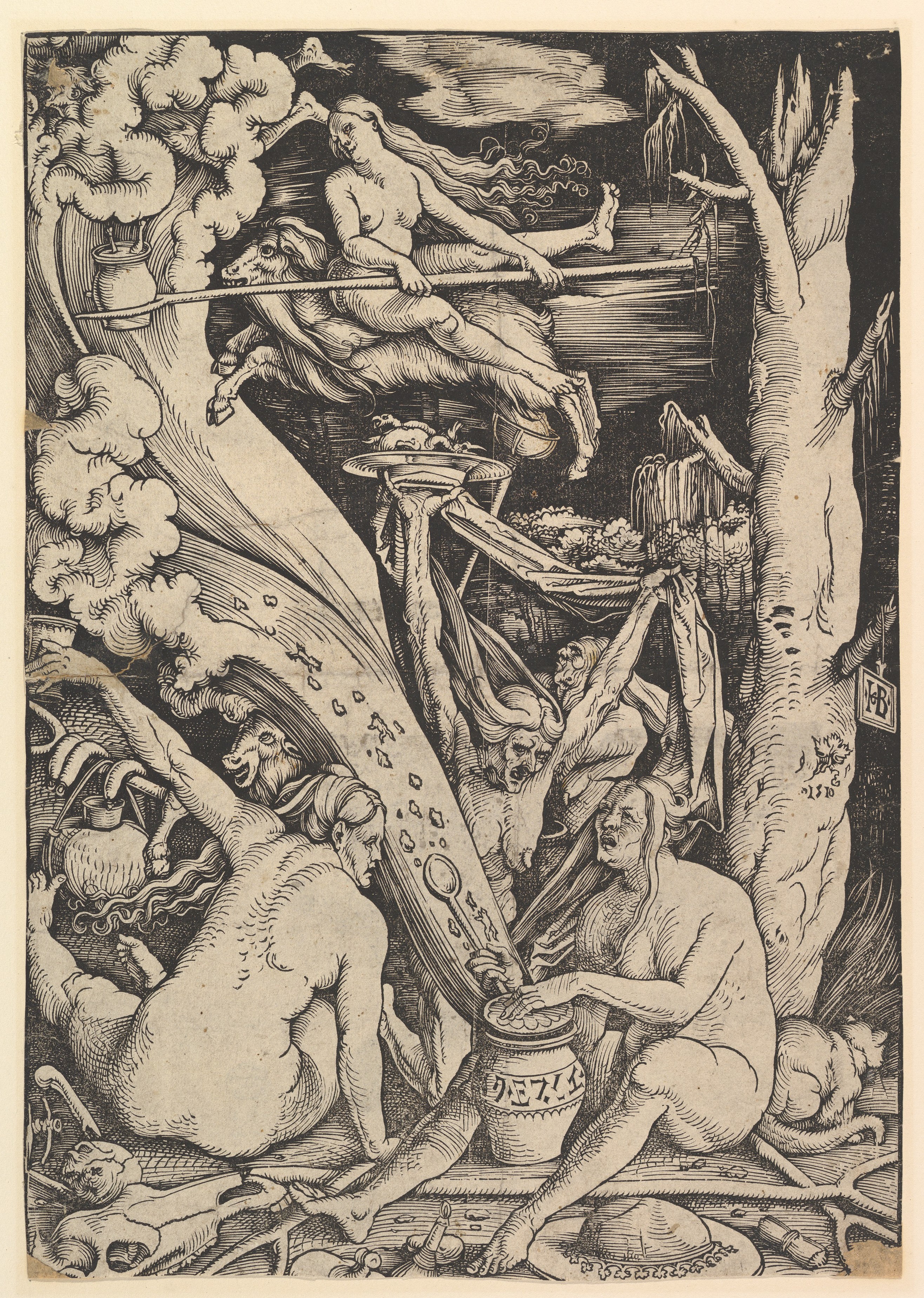 Slika 2: Čarovniški sabat (Hans Baldug Grien, lesorez 1510) 