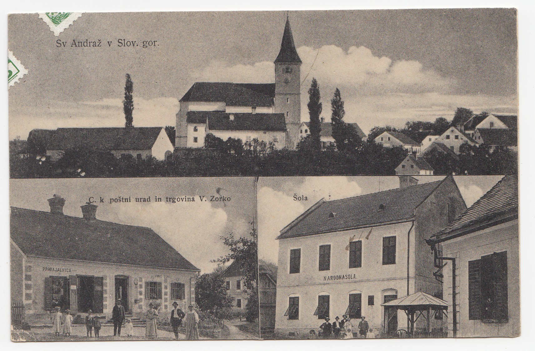 Figure 5 and 6: , producer , sent between 1910 and 1914 from Sv. Andraž/St. Andrä (the today’s Vitomarci) to Ljubljana/Laibach.