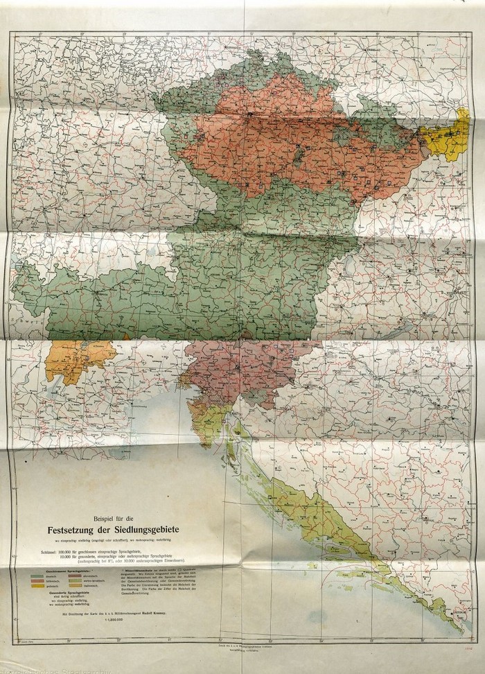 Slika 9: Zemljevid z označenimi jezikovnimi ozemlji, na
                        podlagi Priloge A.