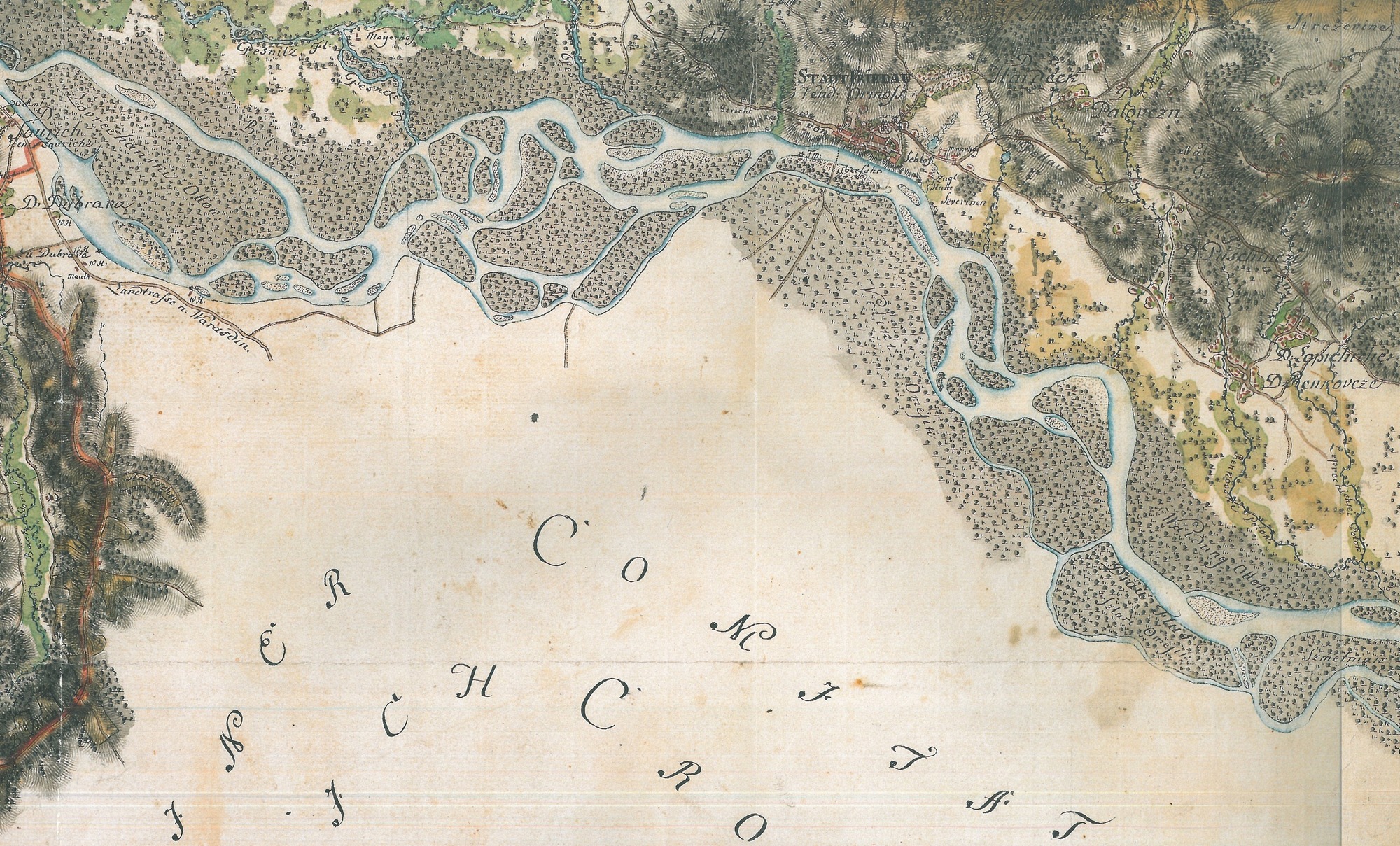 Slika 2: Ormož z okolico na štajerski karti