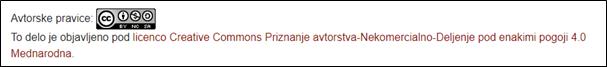 Slika 4: Licenca Creative Commons 4.0 na spletnem portalu
SIstory