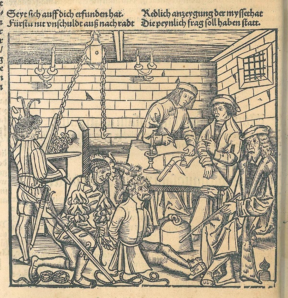 Slika 3: Lesorez št 8: Priprave na mučenje (stran 32)