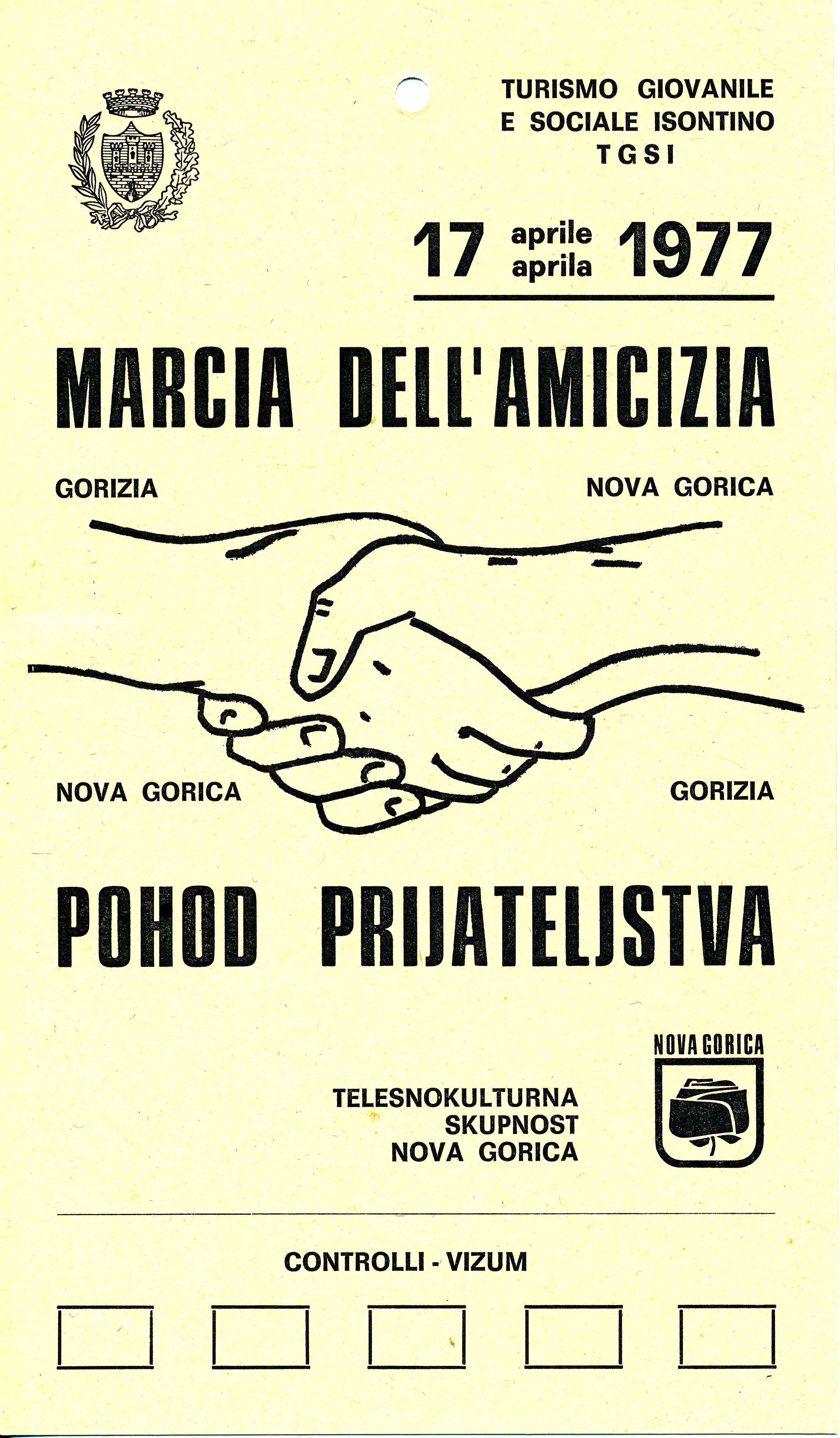 Slika 2: Kartonček za legitimacijo pri prehodu meje (levo)