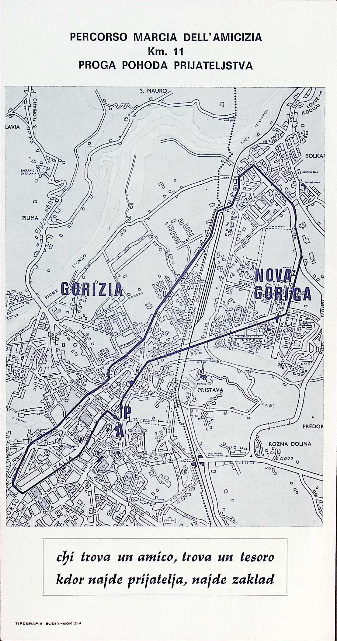 Slika 3: Trasa druge izvedbe Pohoda prijateljstva leta 1977
(desno)