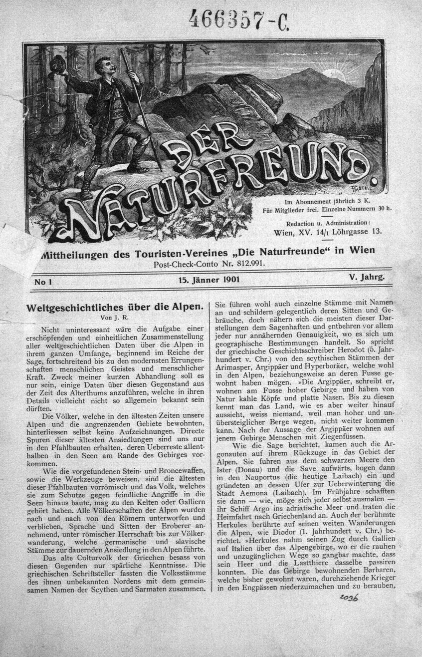 Slika 2: Naslovnica časopisa Naturfreunde
