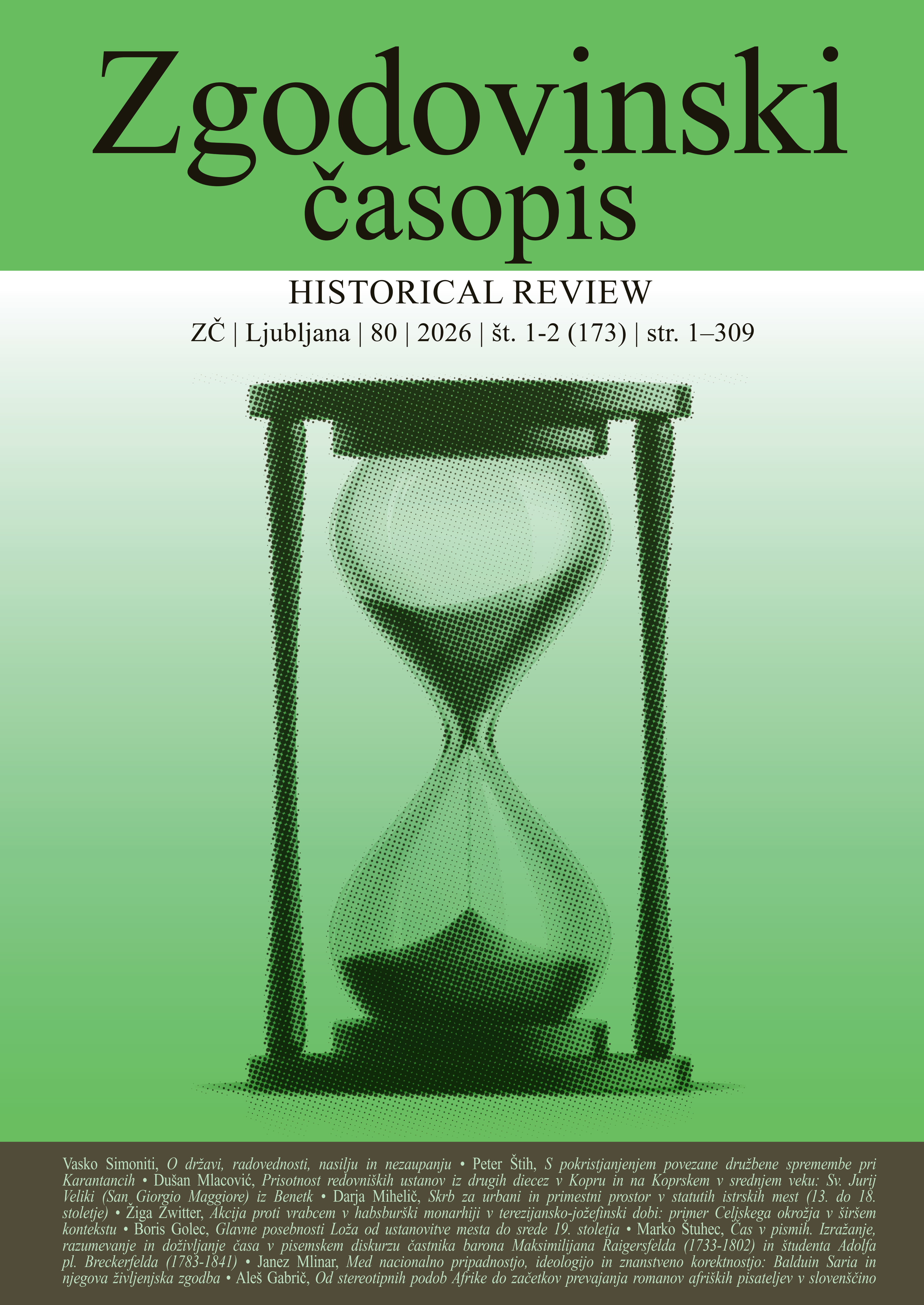 					Poglej Letn. 80 Št. 1—2 (2026): Zgodovinski časopis
				